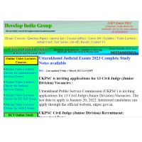  Uttarakhand Judicial Exams 2023 Complete Study Notes available