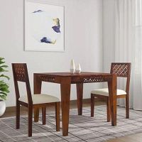 Buy Pure Sheesham Solid Wood 2 Seater Dining Table Set get upto @ 70% OFF at apkainterior