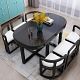 Buy a Black Nordic Style Dining Table With Foldable Chair 6 Seater - Up to 65% Off