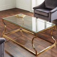 Buy a Curved Gold Coffee Table up to 65% off